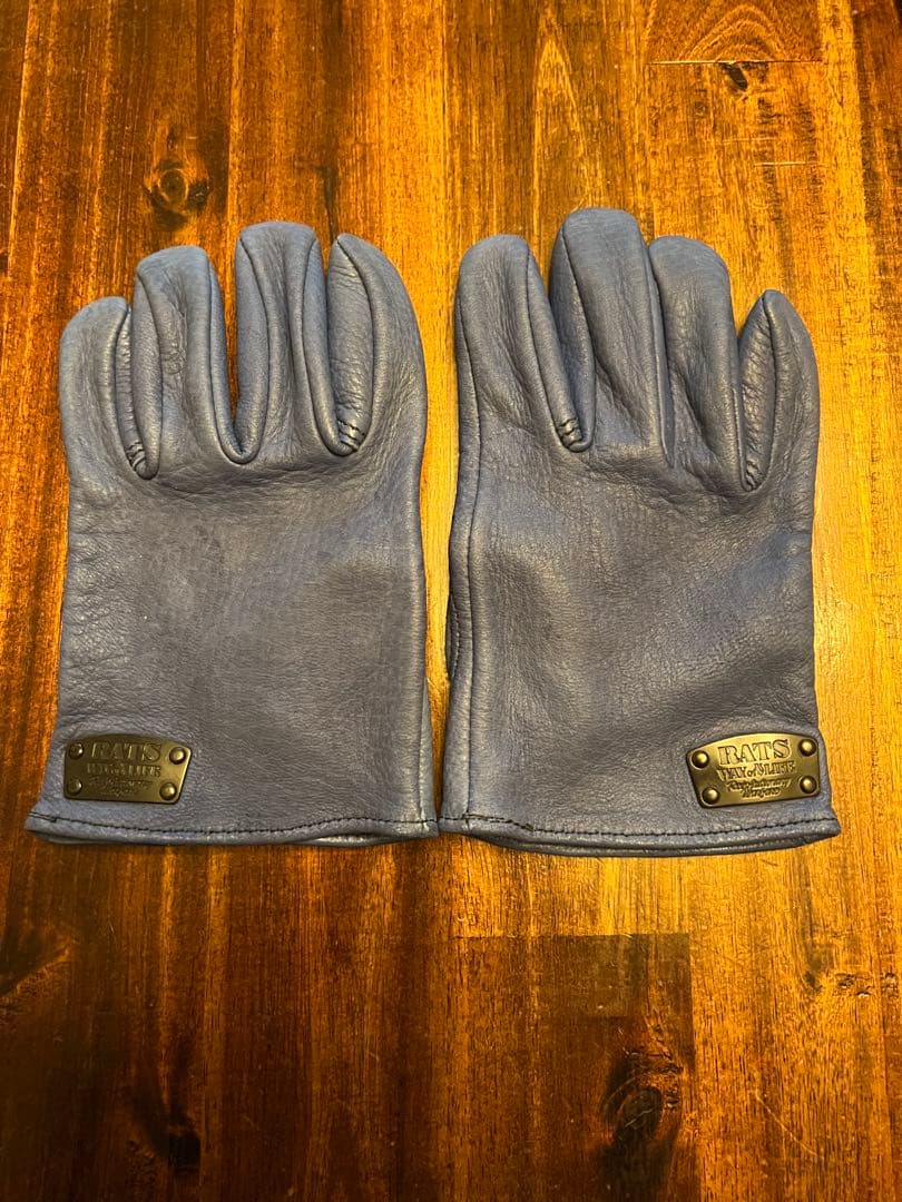 RATS x BackDropレザーグローブ　 ブルーカラー