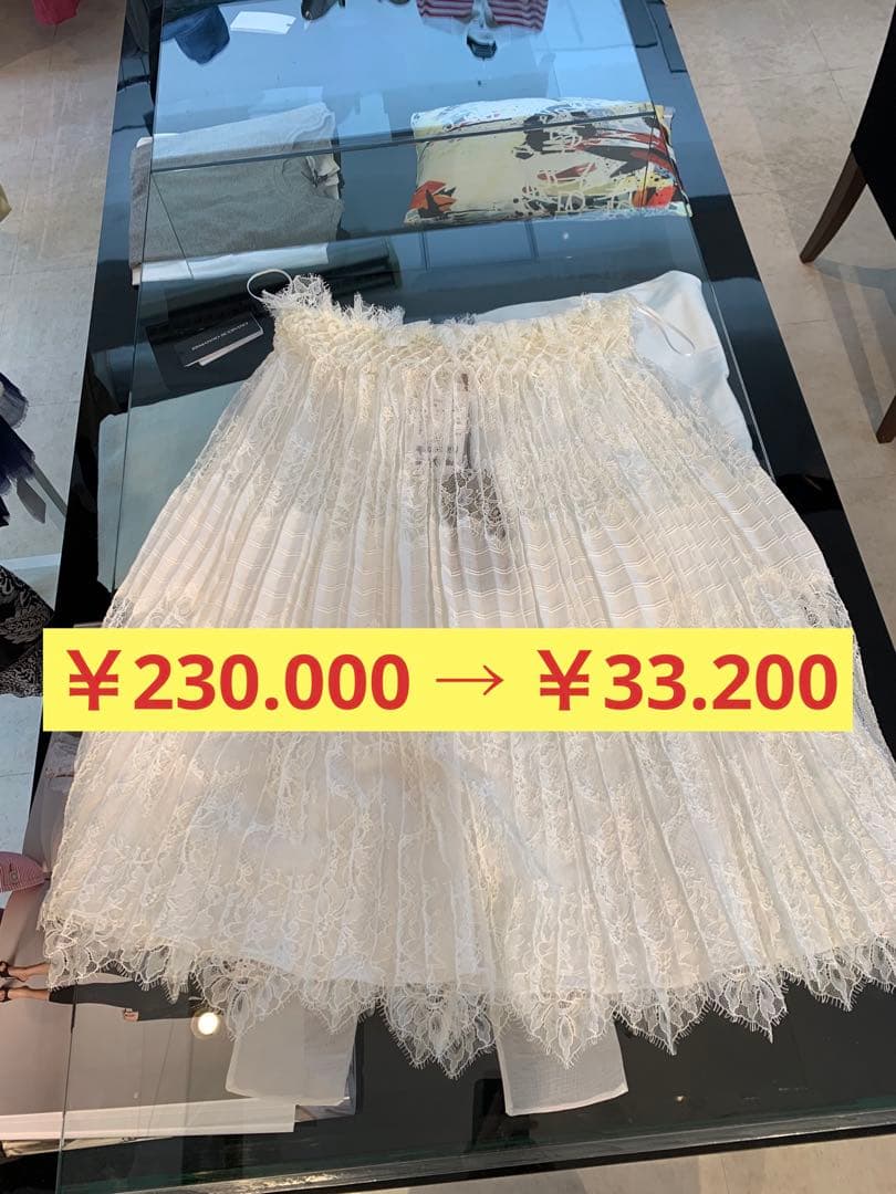 【正規品】ERMANNO SCERVINO ホワイト レース プリーツスカート