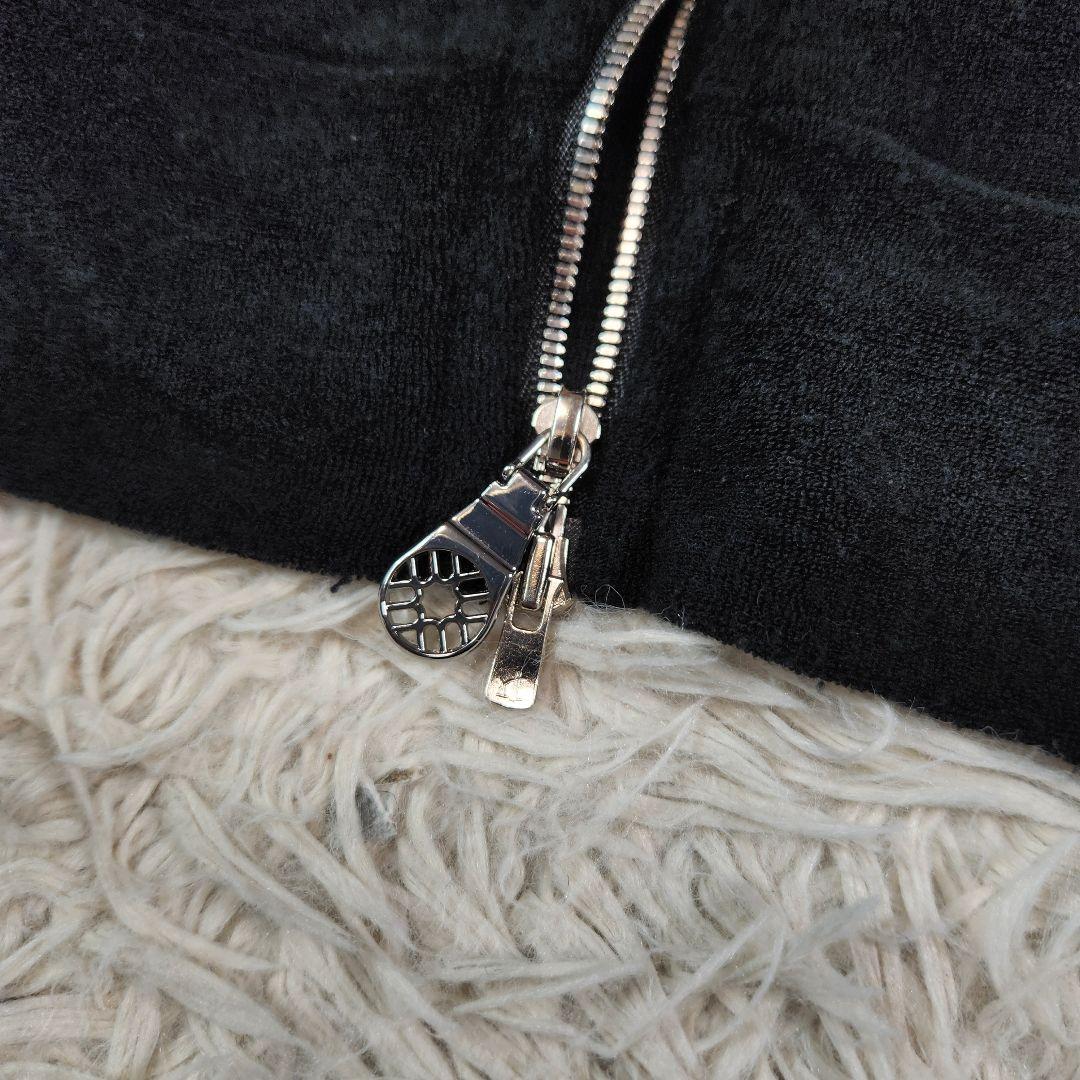 ムータマリン セットアップ ジャケット ダブルジップ ロゴ 刺繍 ベロア生地 M