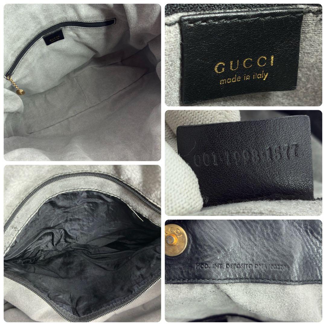 美品　グッチ　ワンショルダー　レザー　ショルダーバッグ　2WAY　ブラック　黒