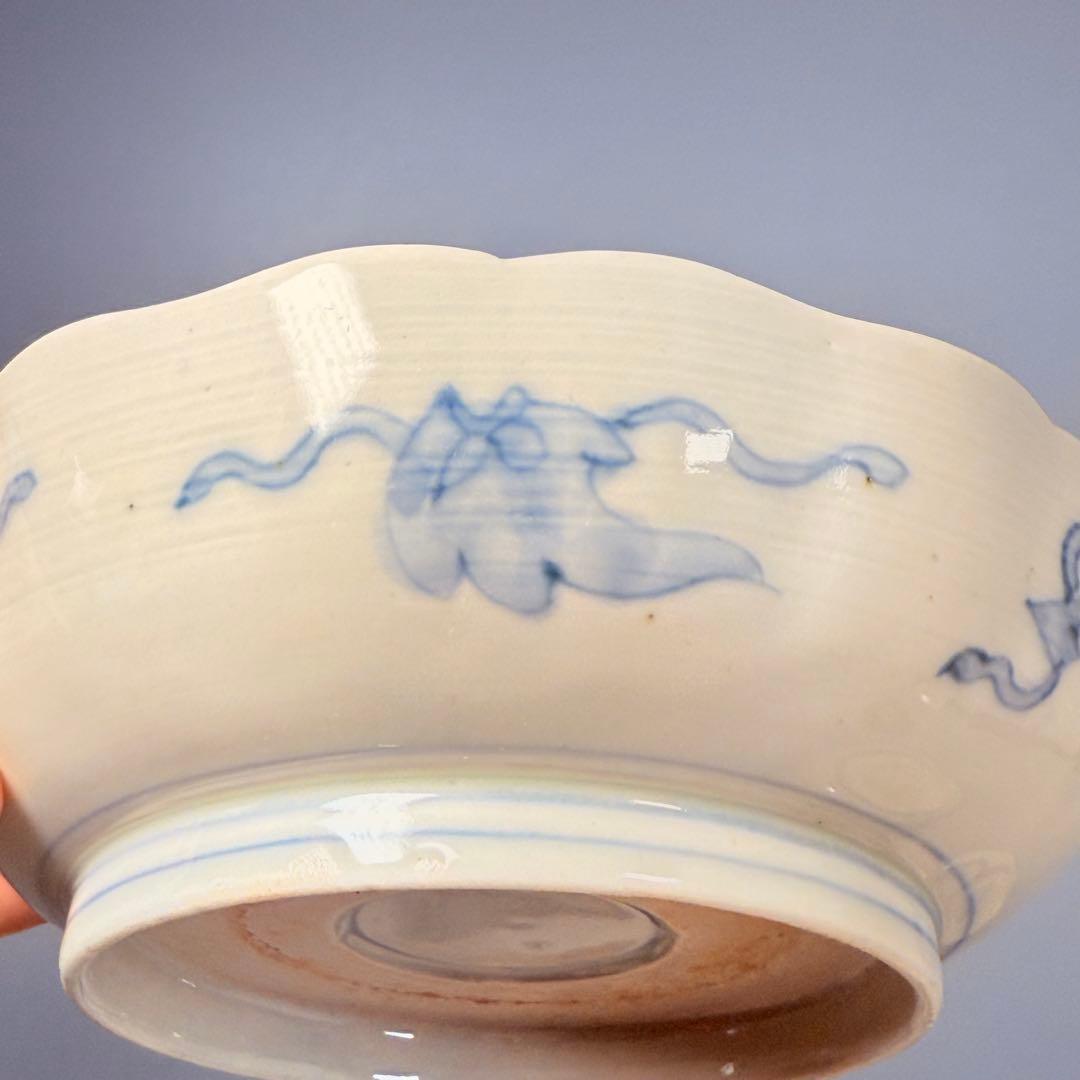 江戸期　古伊万里　染錦花蝶図膾皿　七客　なます皿　古器を楽しむ　料理屋　収集家