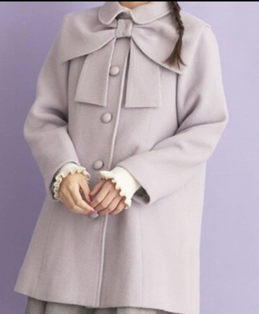 新品タグ付 mezzo piano junior リボンケープ付きコート S