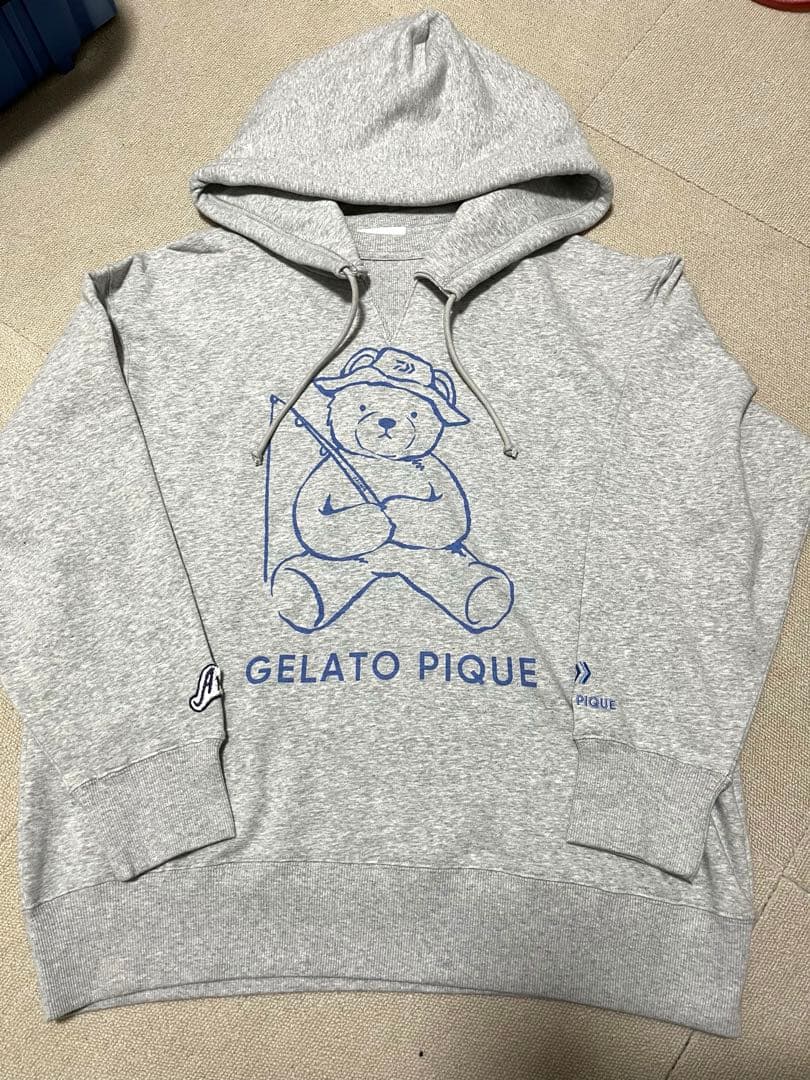 ダイワ×ジェラートピケ　コラボパーカー　ベアロゴフーディー　裏毛　完売品