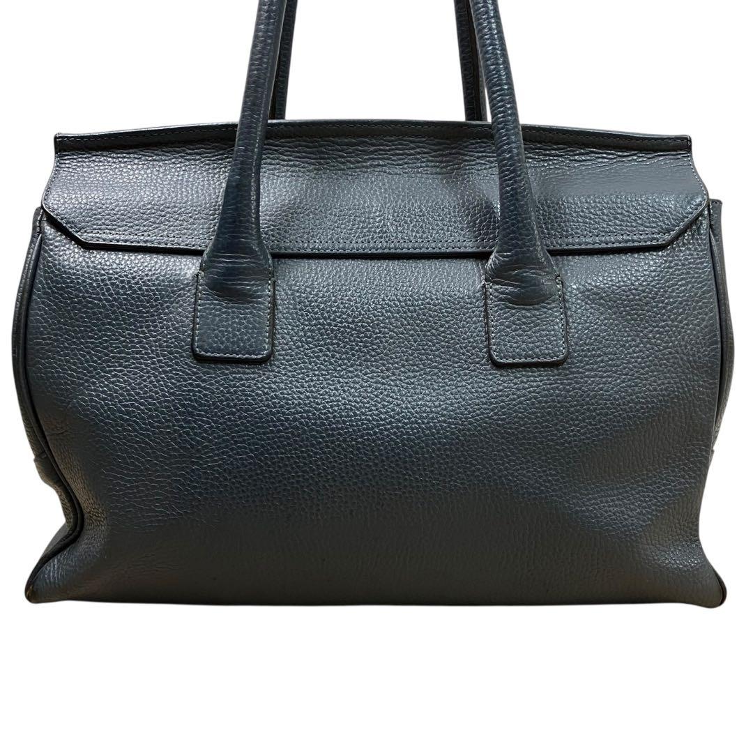 トフアンドロードストーン トートバッグ ルーフボタン レザー A4 ネイビー