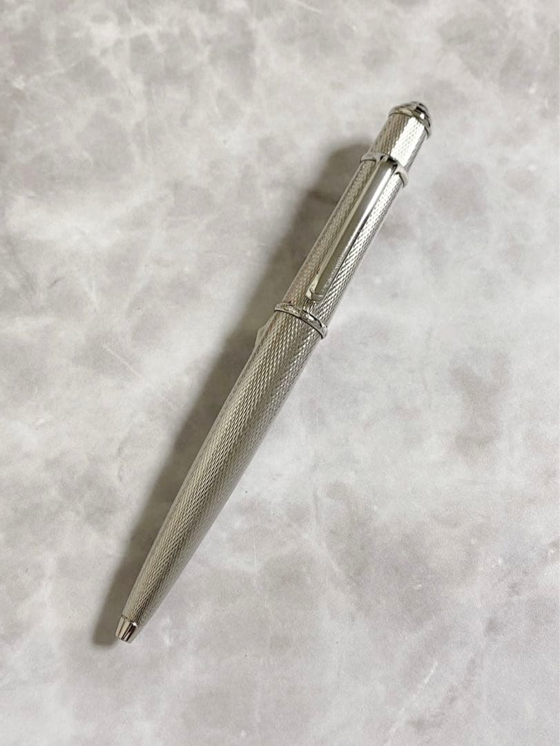 Cartier カルティエ ディアボロ ボールペン ツイスト式 シルバー 石取れ