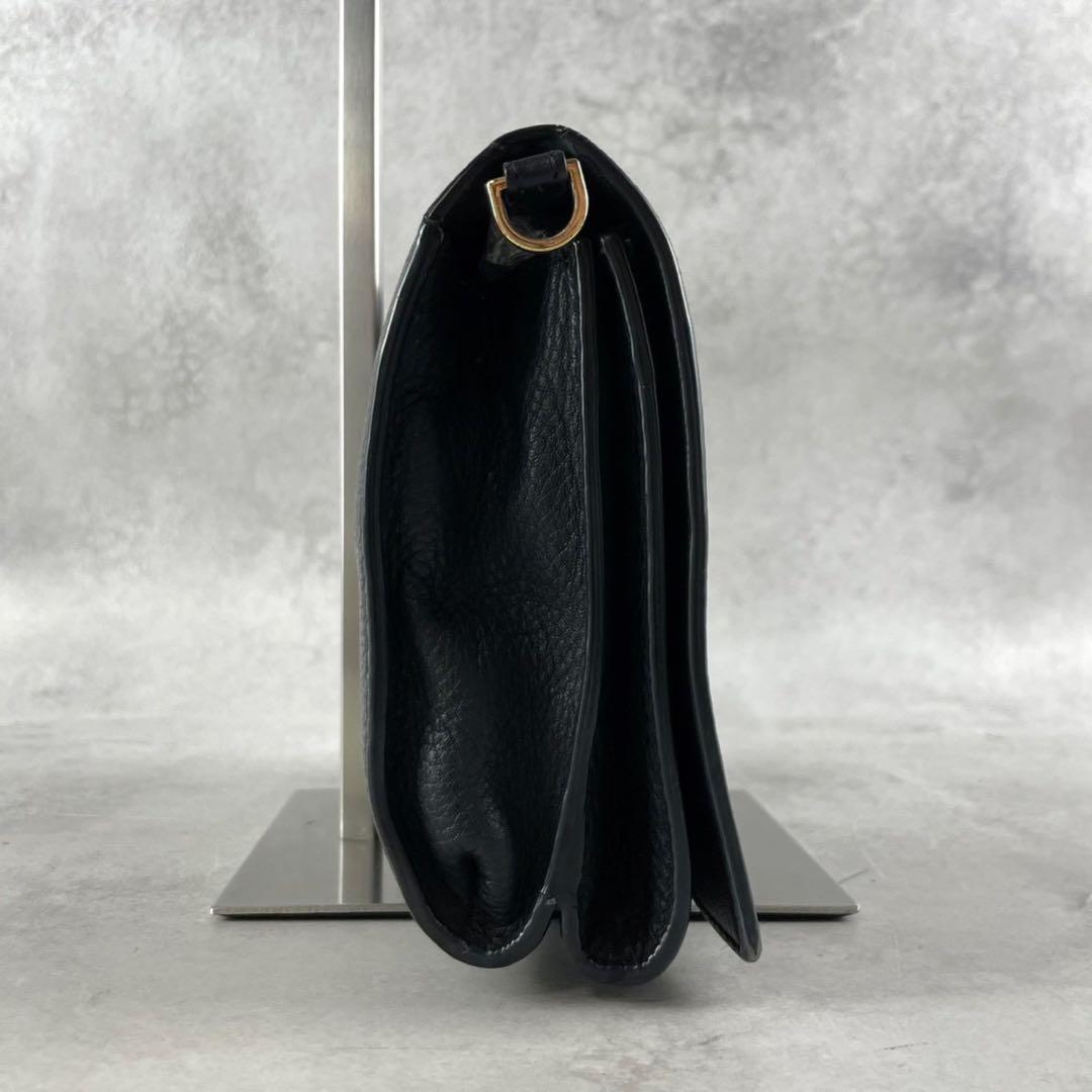 ✨美品✨トリーバーチ　ショルダーバッグ ウォレット　Tロゴ　レザー　ブラック