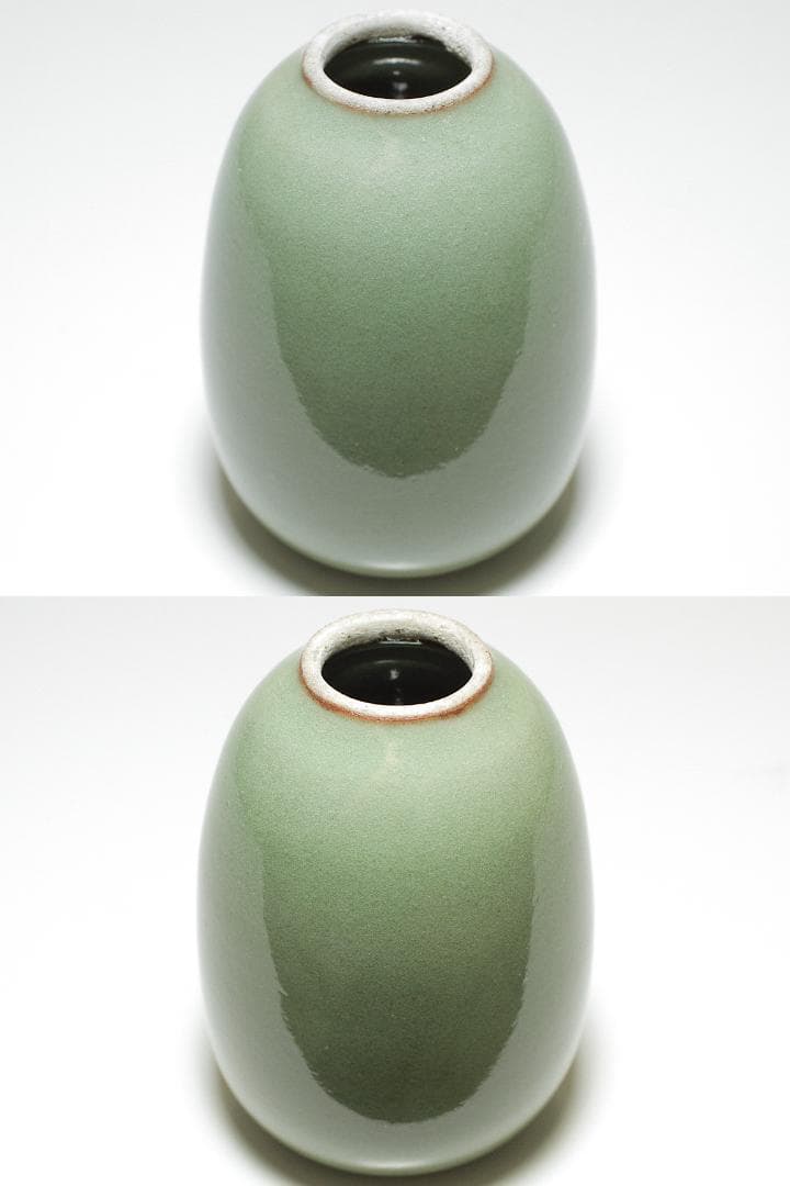 『二代 真清水蔵六 造』青磁茶入 [三代 蔵六識]