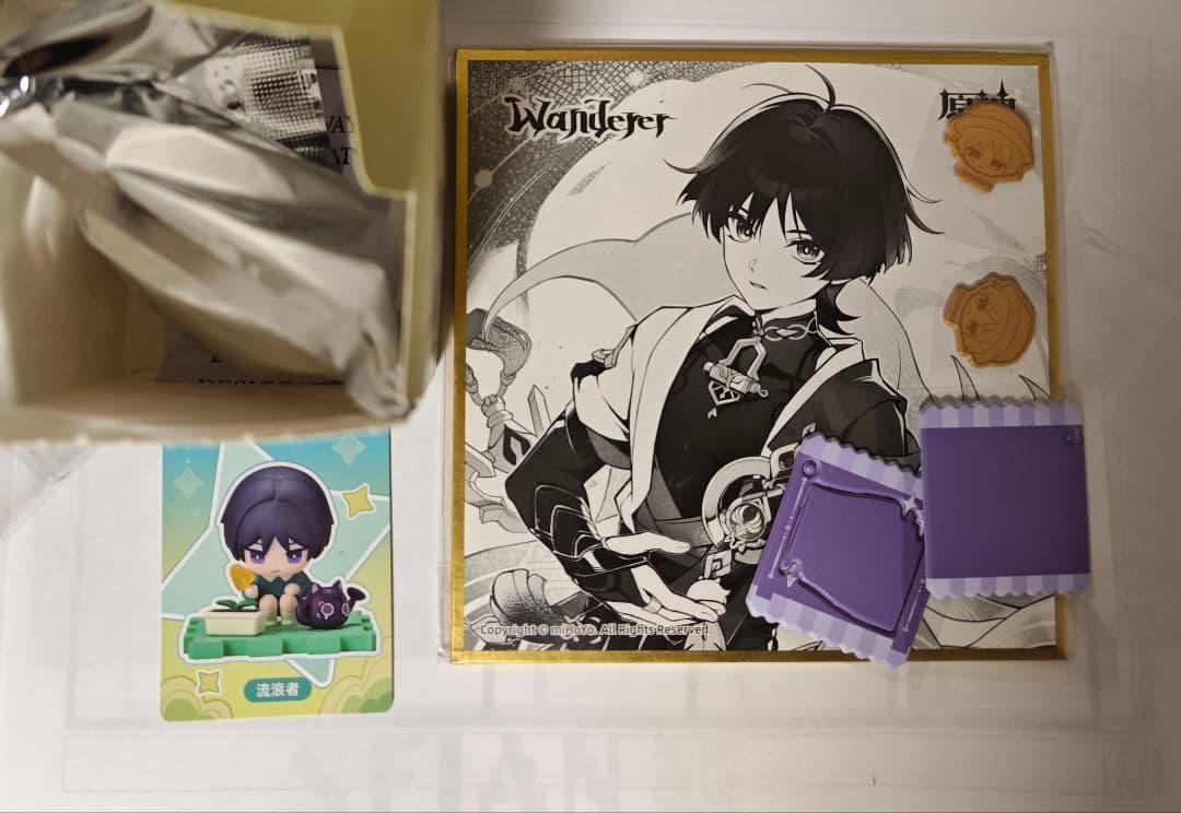 原神 散兵 フィギュア 童梦奇珍 ++原神FES 中国上海限定　特典　色紙