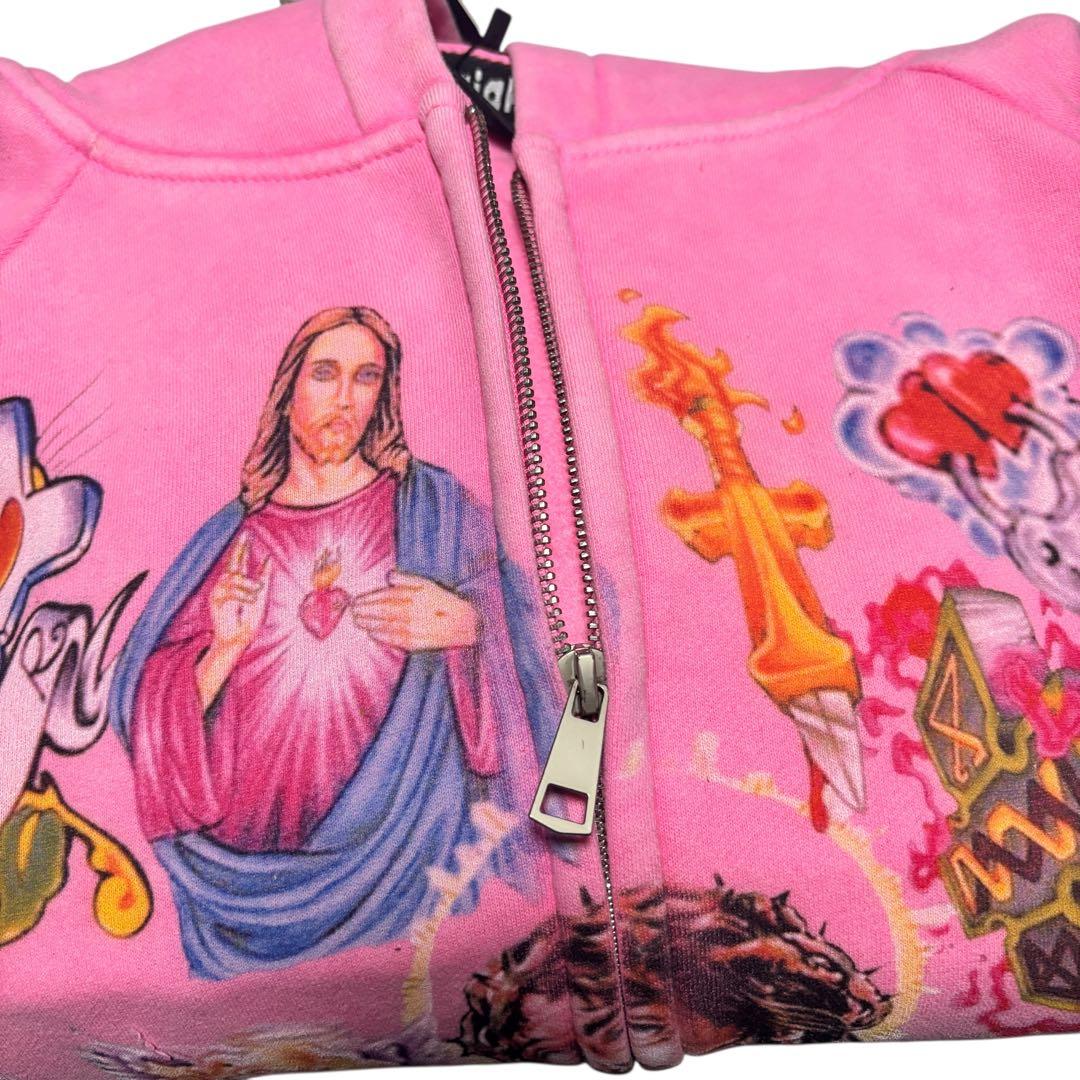 新品 We Are Righteous ジップアップフーディ M ピンク