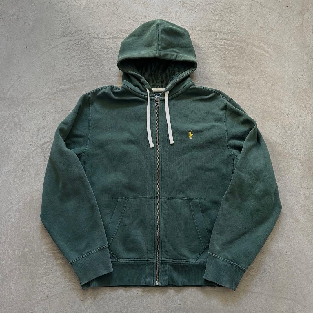 へ*将様 レアカラー 90s ラルフローレン ジップパーカー 裏サーマル 短丈