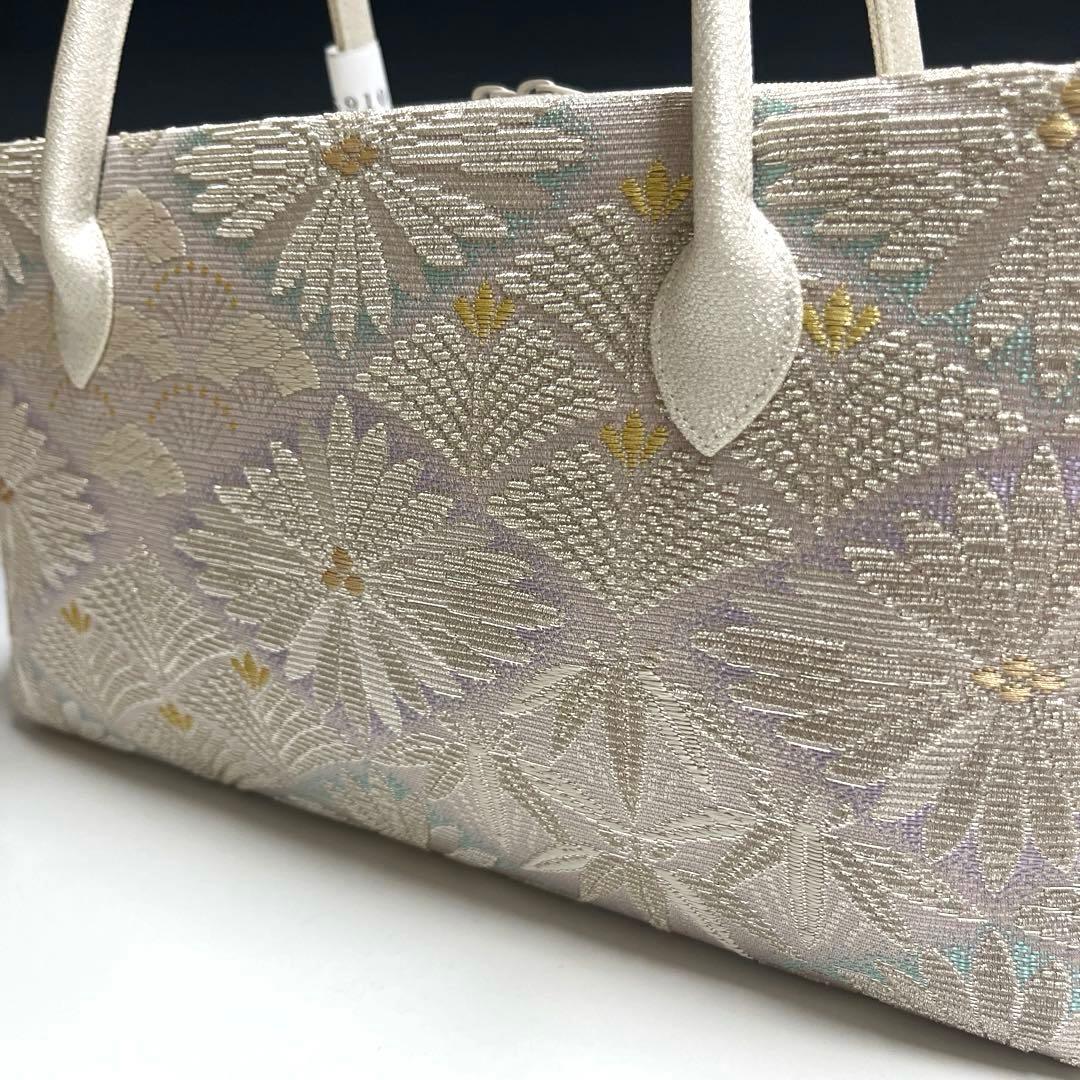 新品未使用品　京都 西陣織正絹帯地使用　利休バッグお茶席　25910