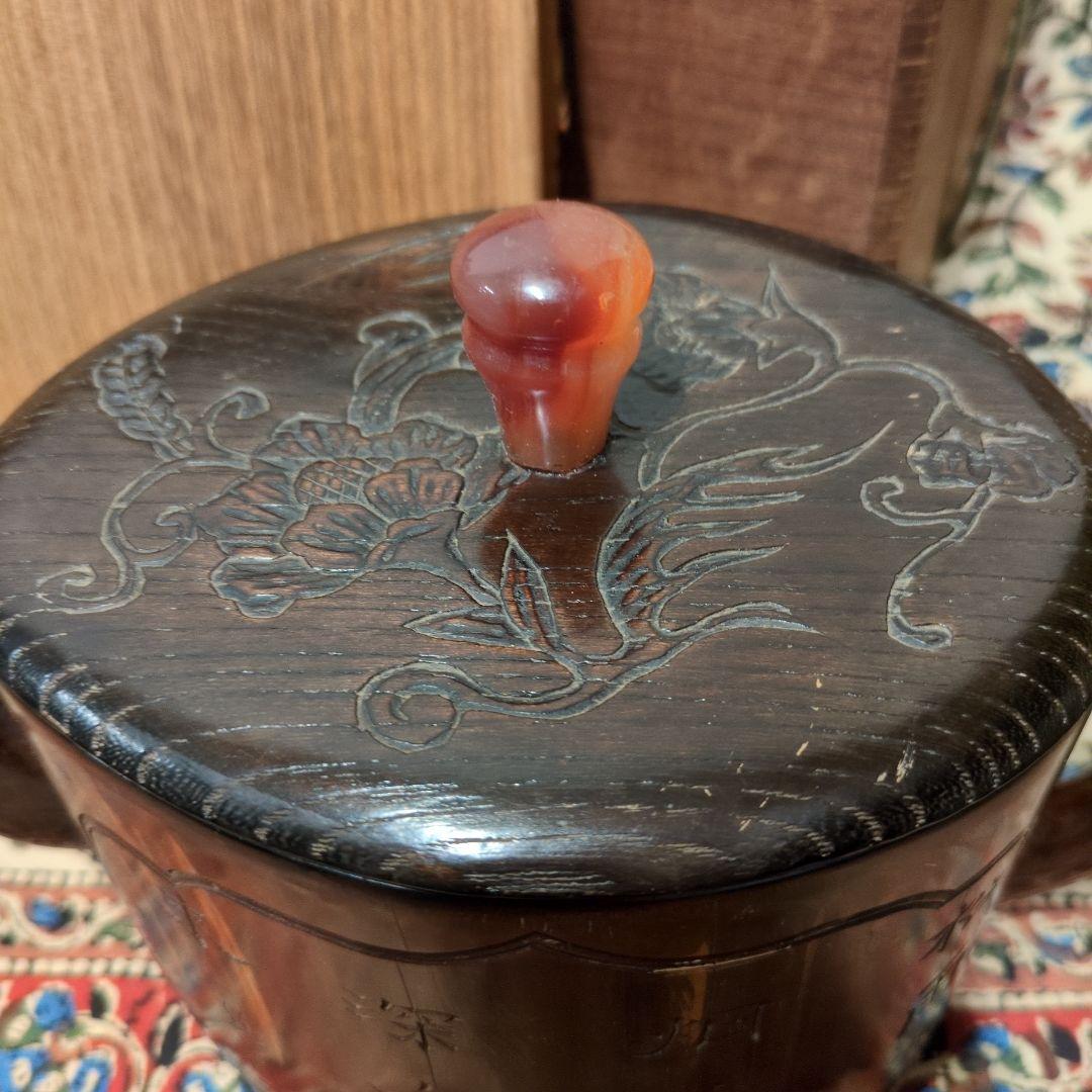 竹製彫刻入　水注