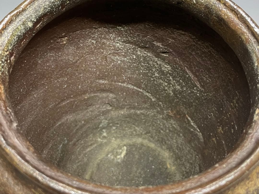 古常滑　水指　蓋付　茶道具　箱付　L309