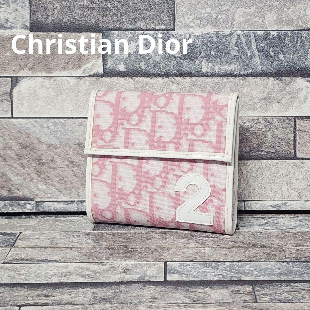 クリスチャンディオール トロッターウォレット 2つ折り財布 ピンク ヴィンテージ