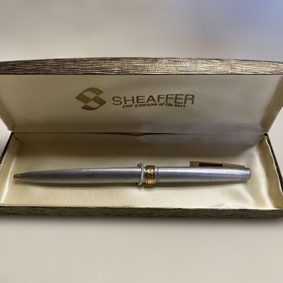 激レア品 シェファー　シルバーボディーボールペン 13センチ　金属箱付￼