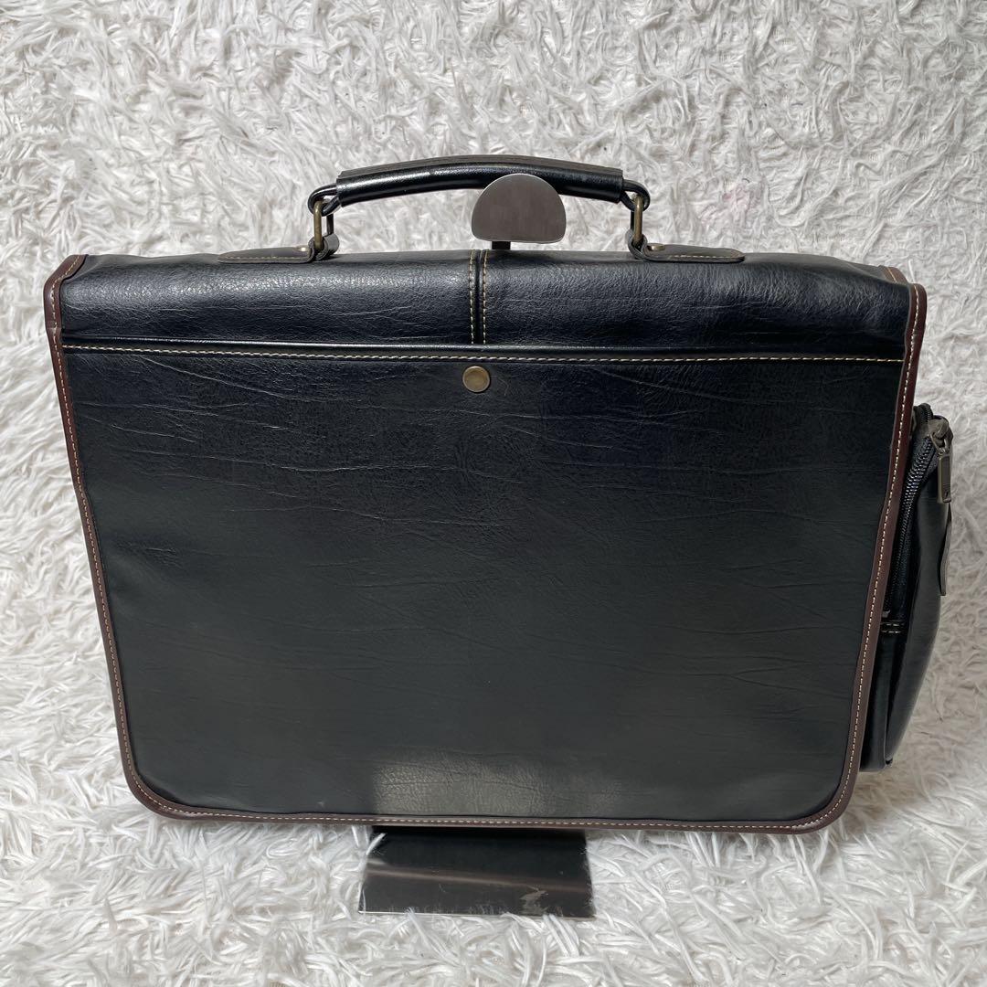 マスターピース　ビジネスバッグ　レザー　ブラック　黒　鍵付き