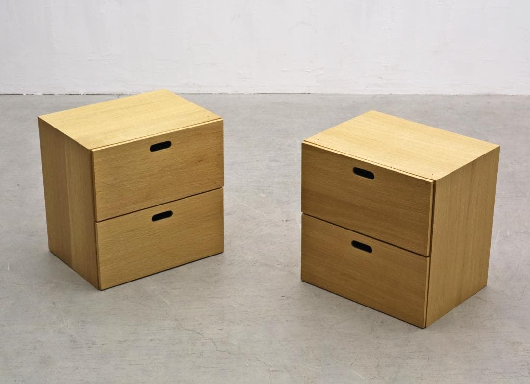 2個セット MUJI 無印良品 スタッキングチェスト 引き出し 2杯 オーク 1