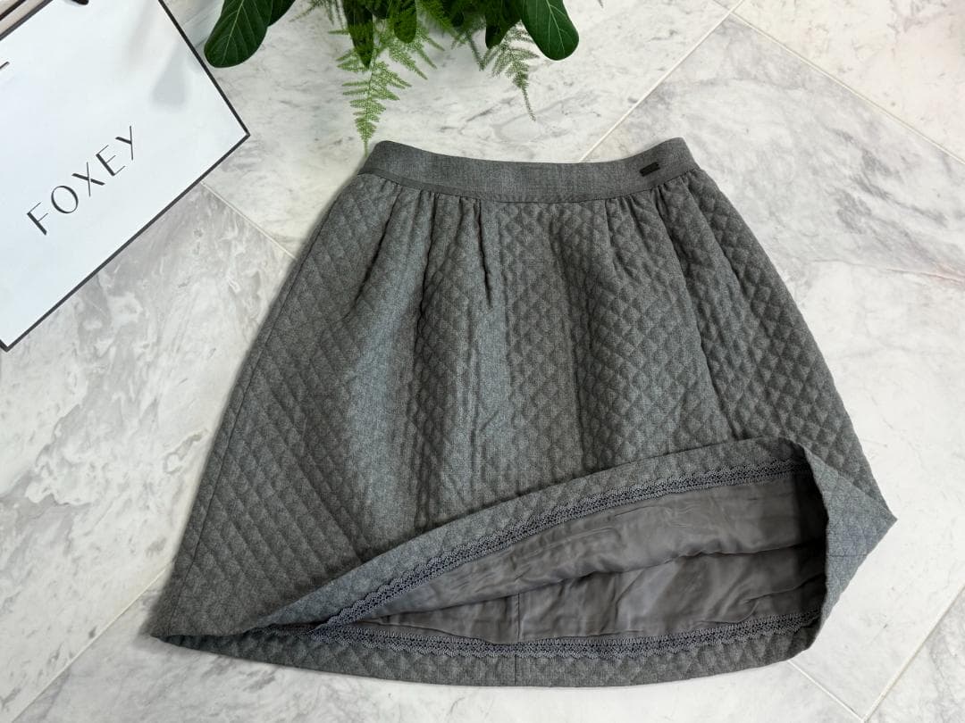 極美品★FOXEY/フォクシー キルティングスカート 42