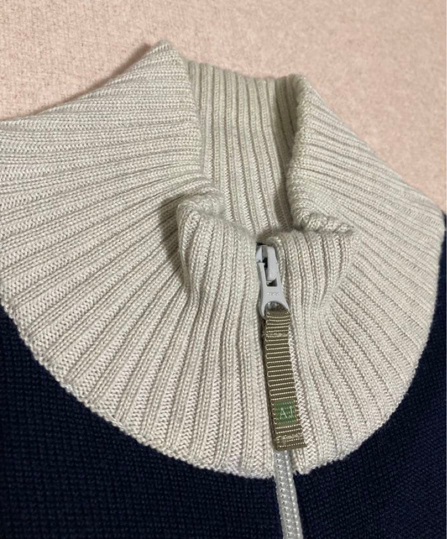 90s 美品 ARMANI JEANS ドライバーズ ニット ジャケット 刺繍