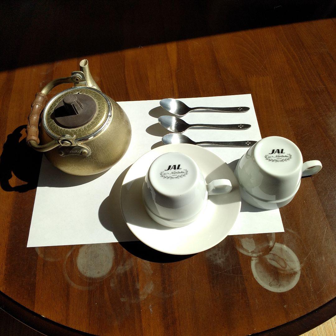 JALジャンボジェット機ファ－ストクラスで使用されていた銅製急須コ－ヒ－カップ。