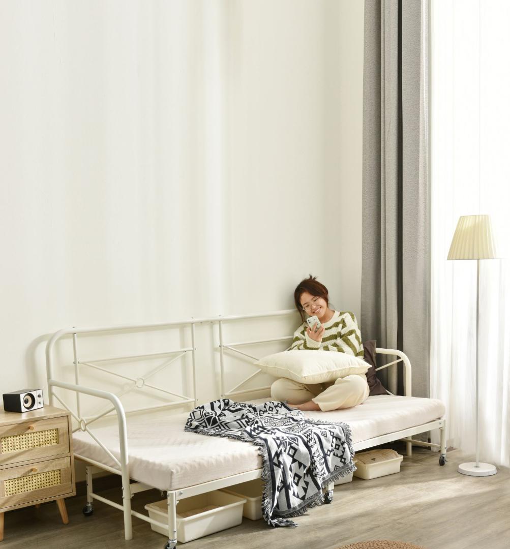 デイベッド フレーム パイプベッド シングルベッド ソファベッド 伸長式ベッド