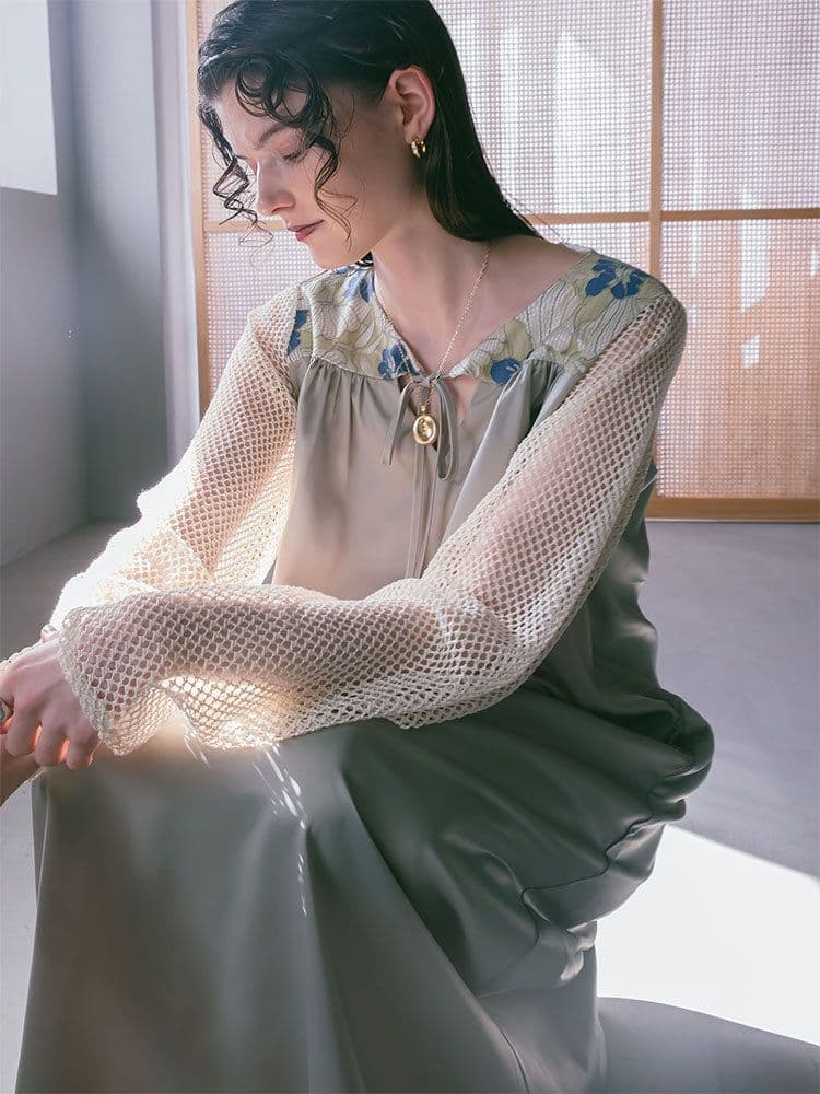 スーツ・フォーマル・ドレス sahara Mesh Sleeve Dress