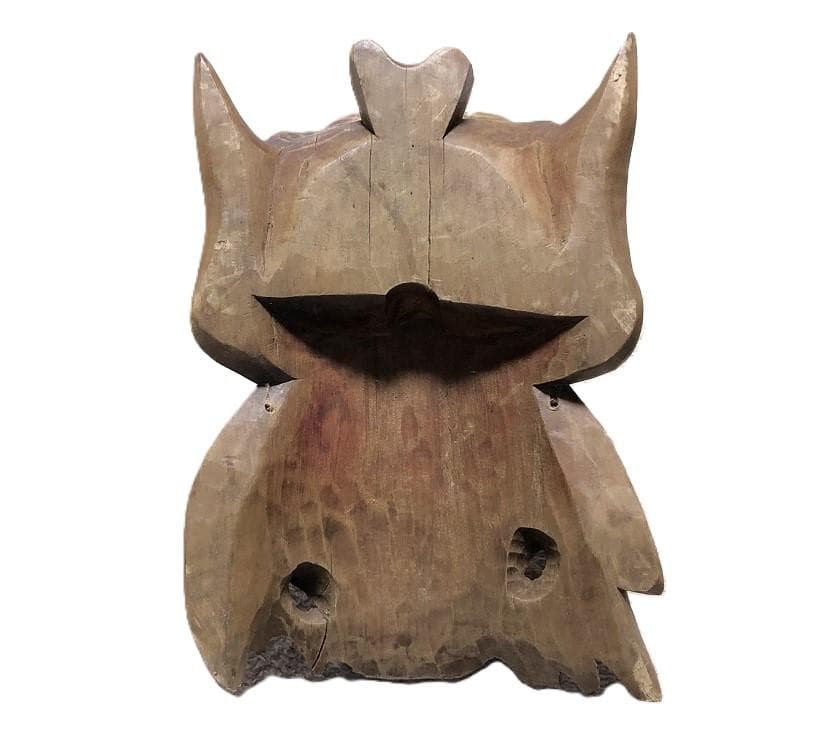 【 木彫面関羽 】　古玩骨董　27ｃｍ