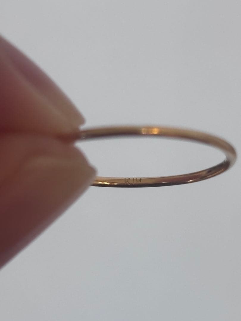 K18 極細リング #13 ゴールド 刻印あり