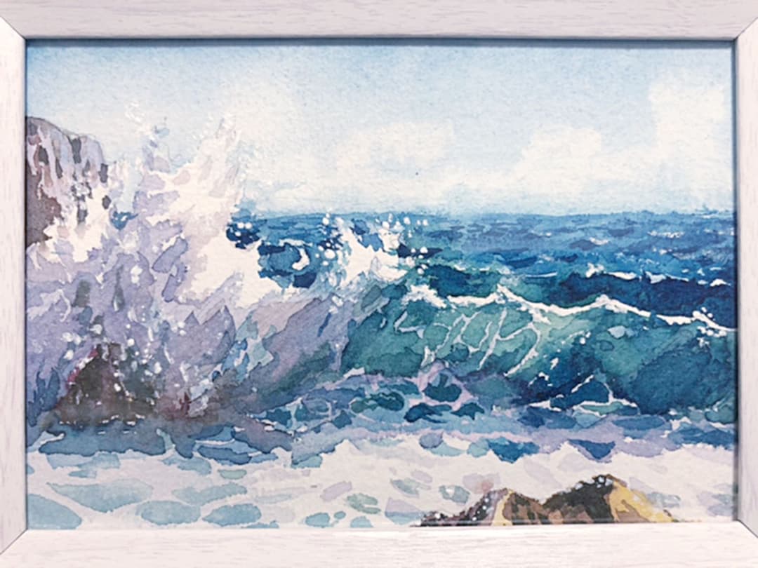海、、、　水彩画　原画