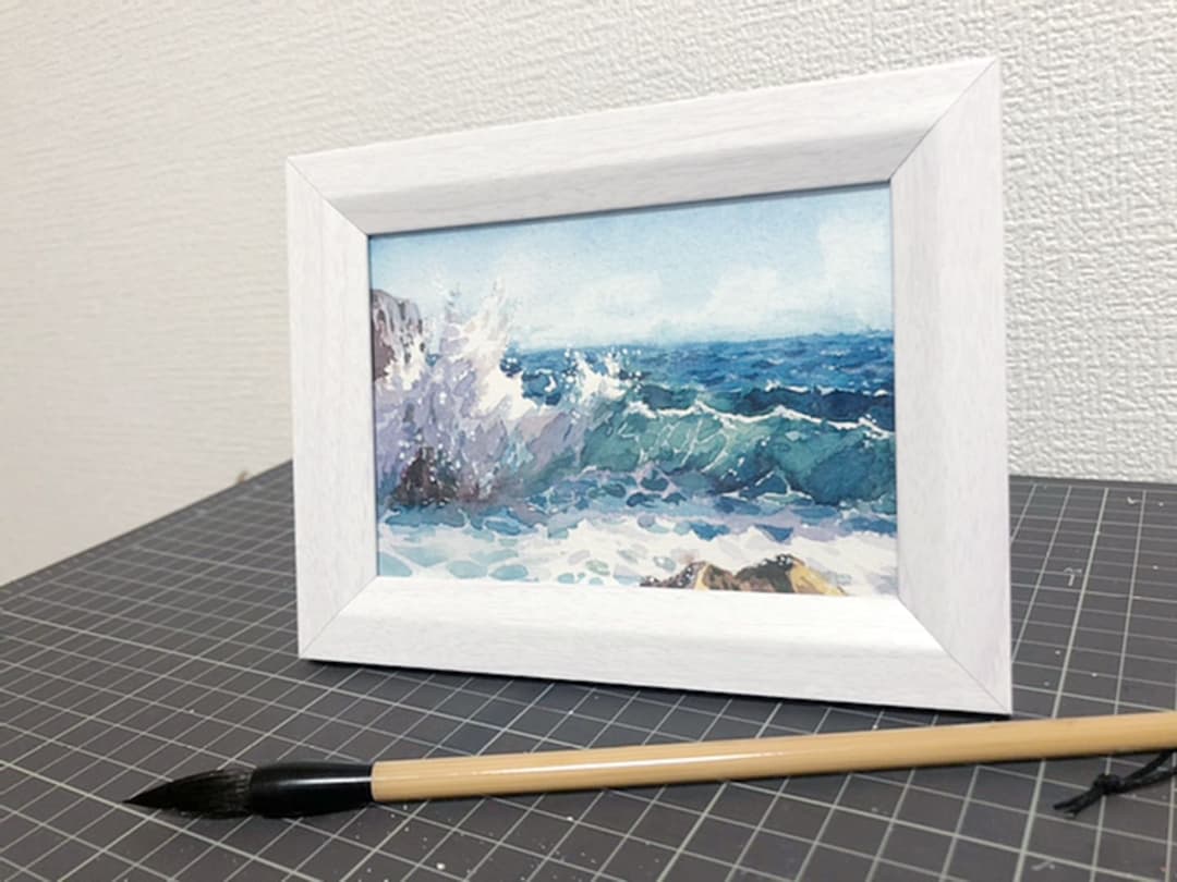 海、、、　水彩画　原画
