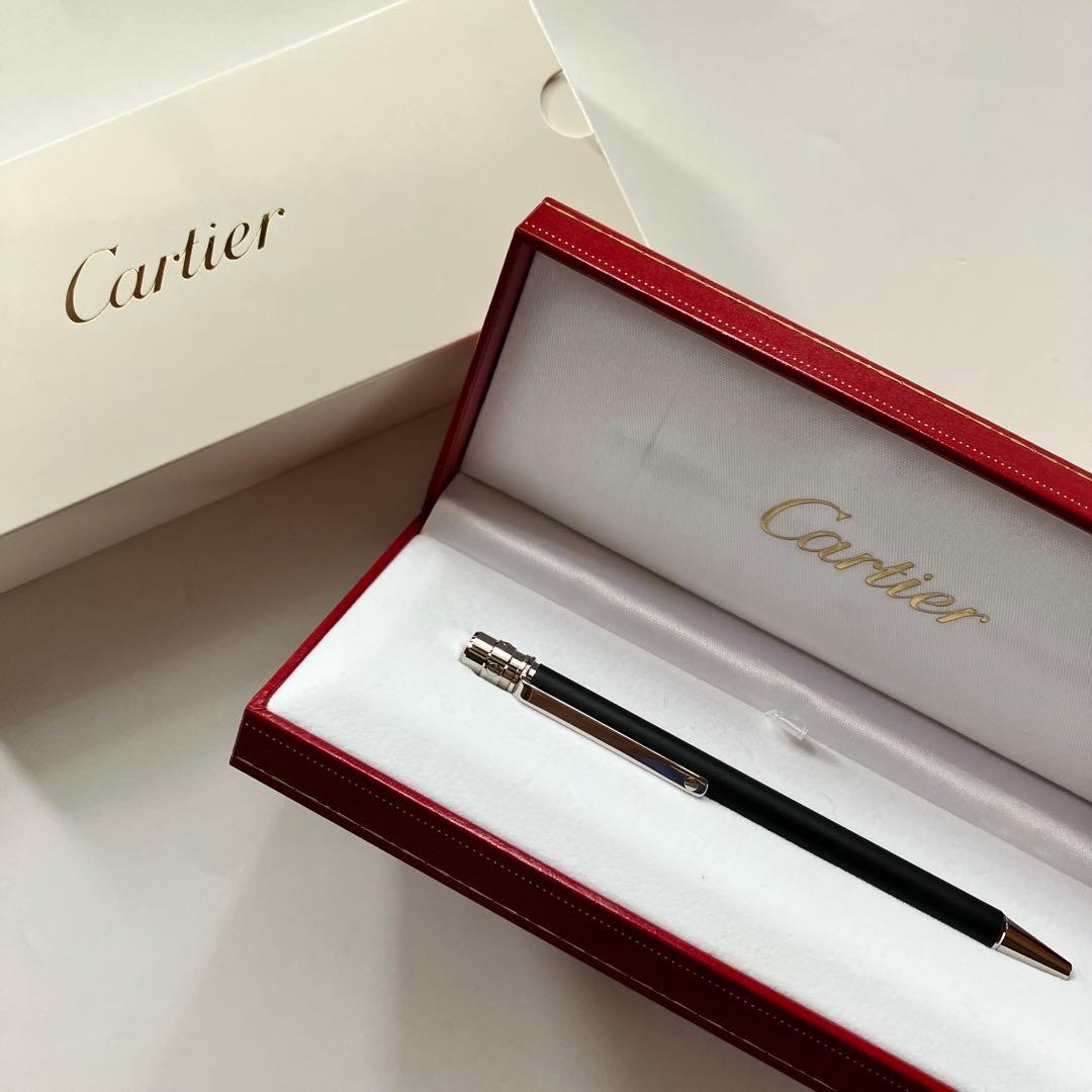 【新品未使用】Cartier カルティエ 黒 ボールペン 専用ケース 保証書付