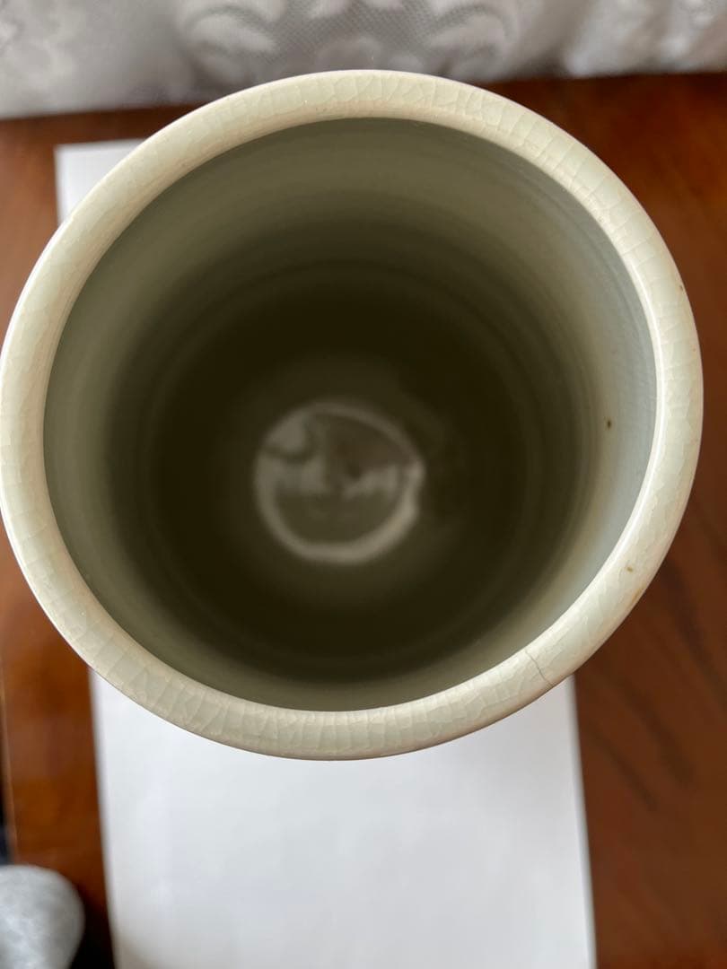 九谷焼　花瓶　手描き　骨董　角福　牡丹　花模様　美品