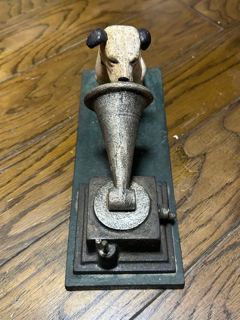 犬と蓄音機の金属製装飾品　レア商品　レトロ　昭和