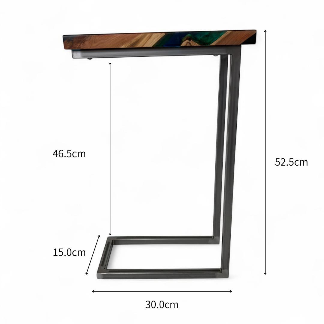 サイドテーブル アイアン 無垢 木製 おしゃれ アンティーク コの字 ミニ 伊吹