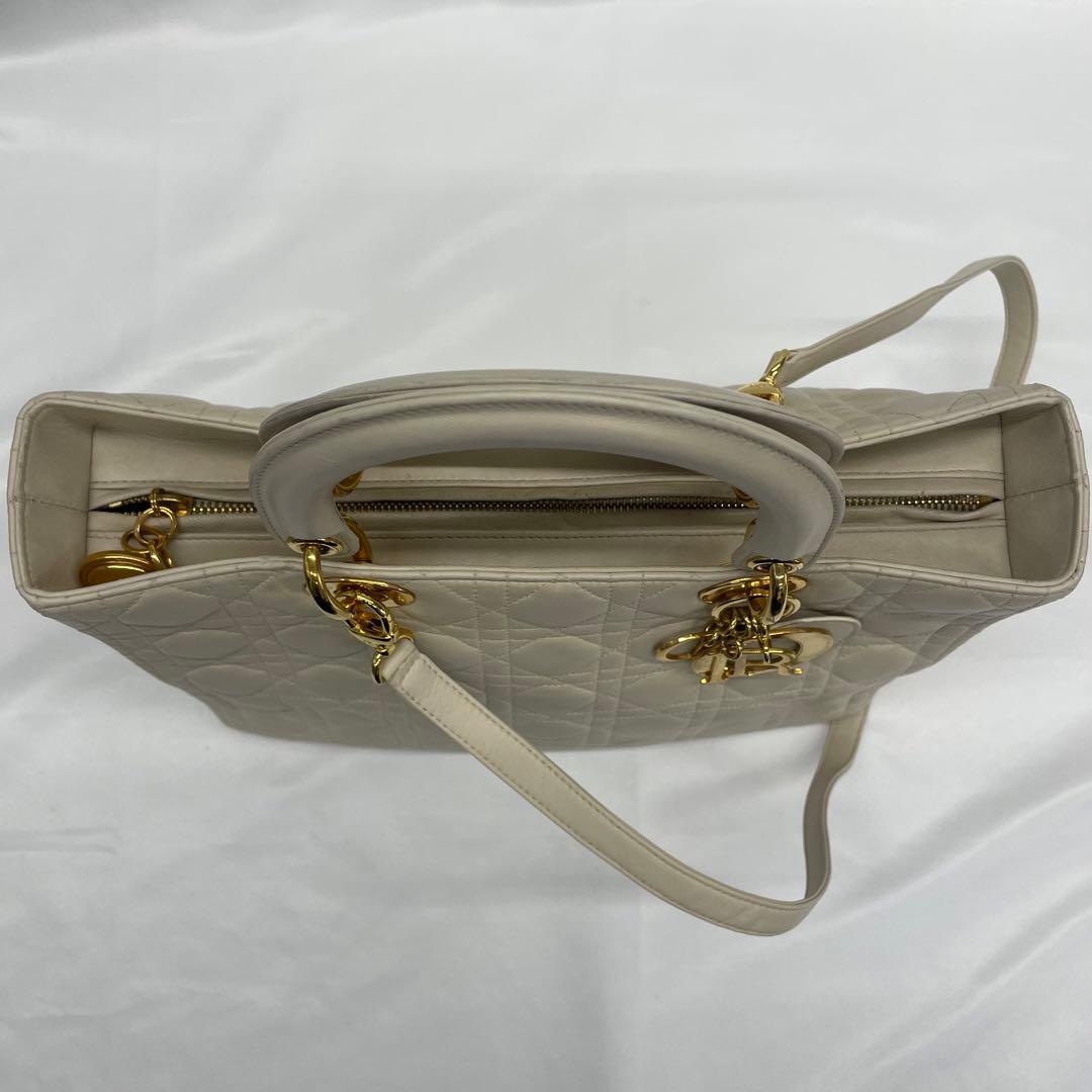 美品✨Dior レディディオール 2way ハンドバッグ ホワイト アイボリー