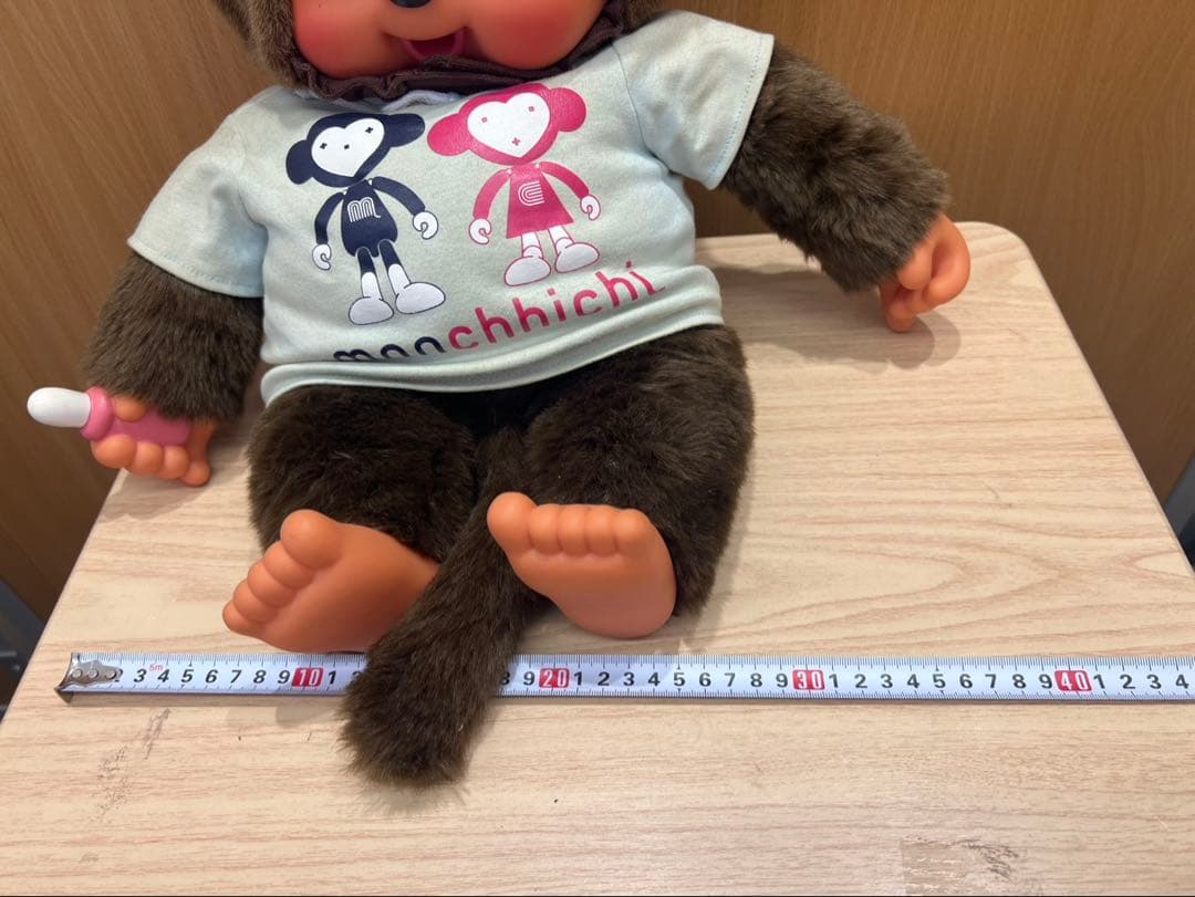 【希少・ビッグサイズ】モンチッチ おサル帽子付きぬいぐるみ Monchhichi