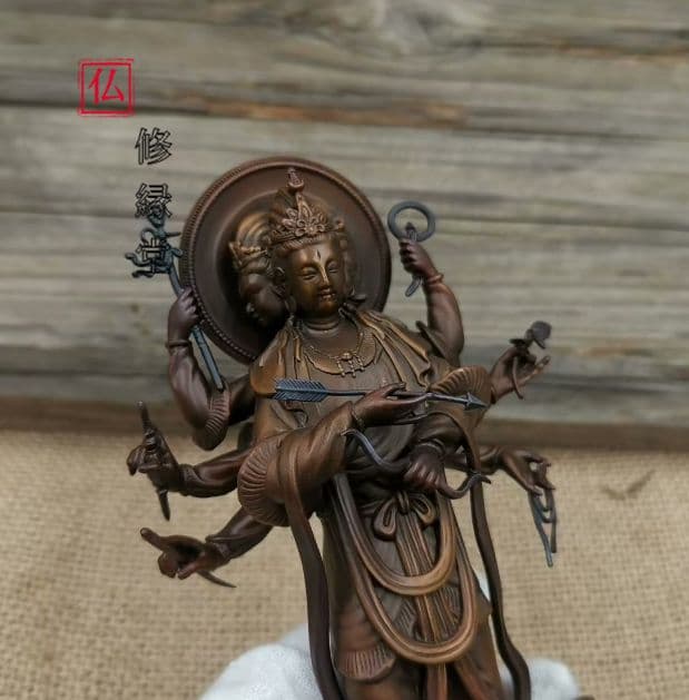 【修縁堂】真言宗 仏教法具 レトロです 摩利支天 魔除け銅製法器法具