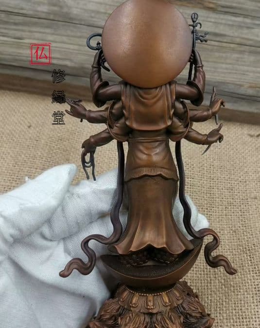 【修縁堂】真言宗 仏教法具 レトロです 摩利支天 魔除け銅製法器法具