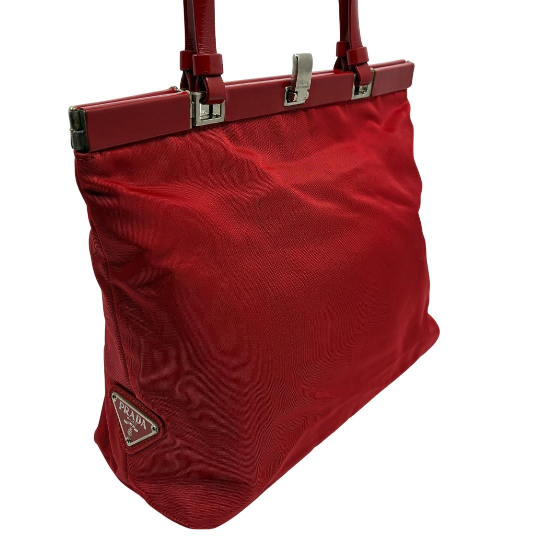 PRADA プラダ ナイロン ハンドバッグ 赤 レッド A1355A1