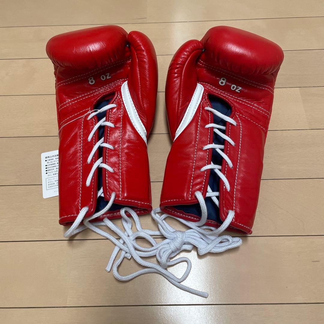新品即日発送 ウイニング 8オンスグローブ レッド 牛皮革製 MS-200