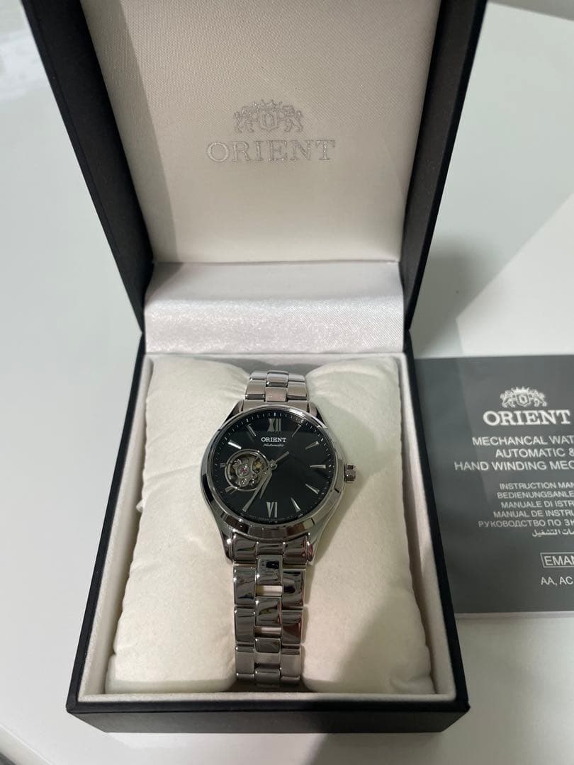 [美品]ORIENT オートマチック オープンハート メンズ 自動巻き 腕時計