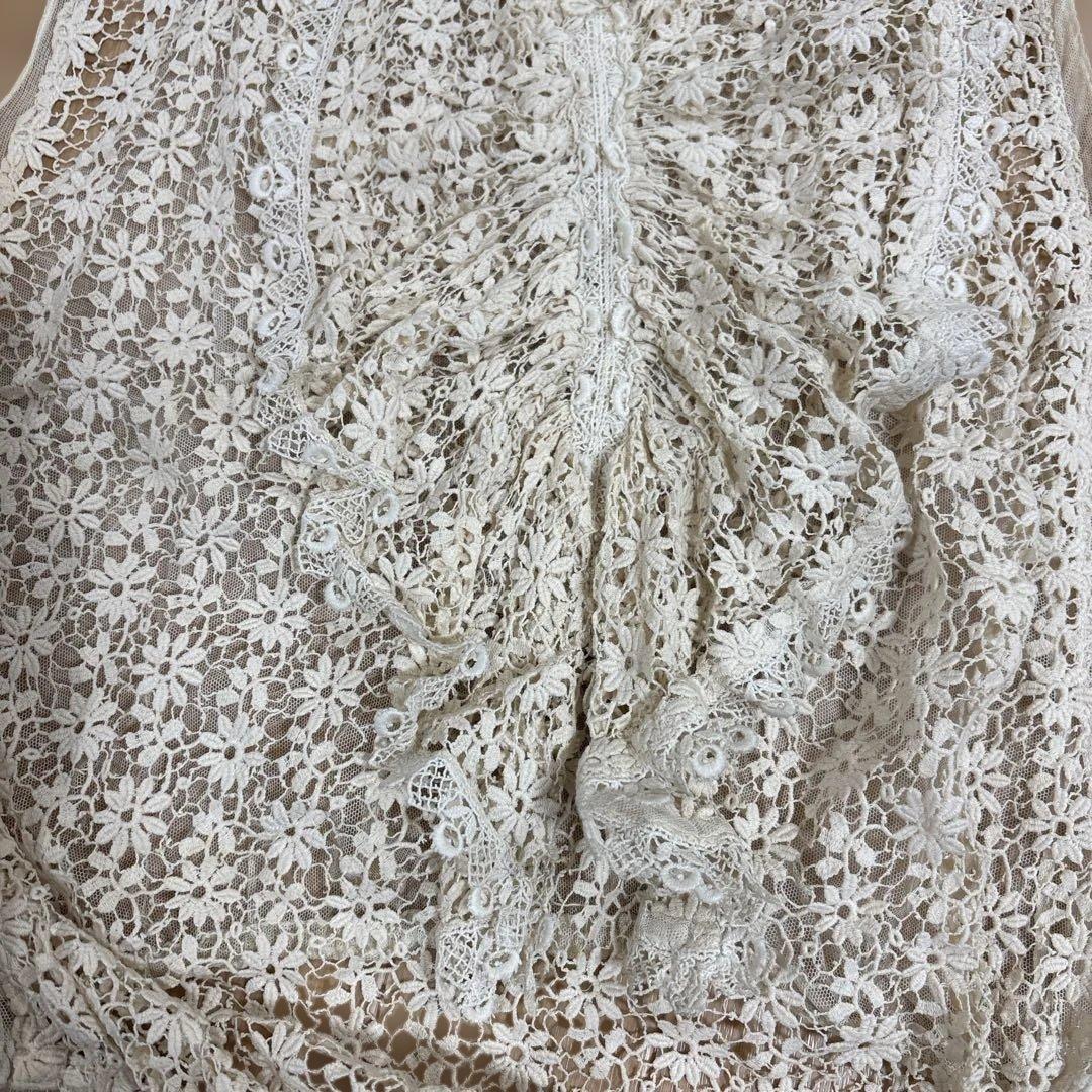 フランス　アンティークレース　ブラウス