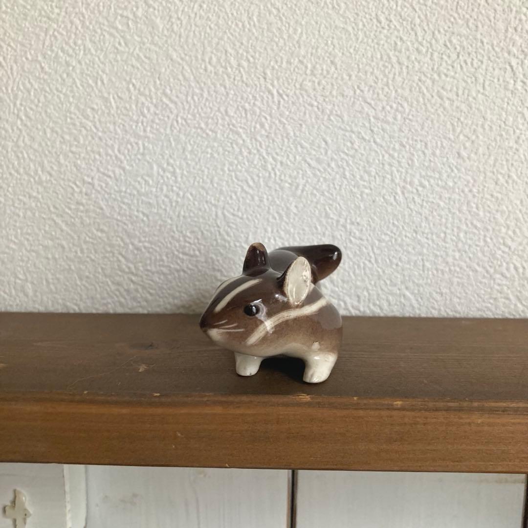 ロモノーソフ　フィギュリン（フィギュア)置物 りす　希少シマリス　お探しの方に♪