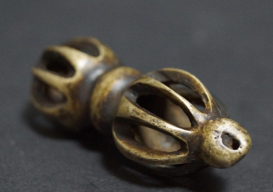 チベット トクチャ(Thogchags) ドルジェ 金剛杵 銅製根付 提げ物