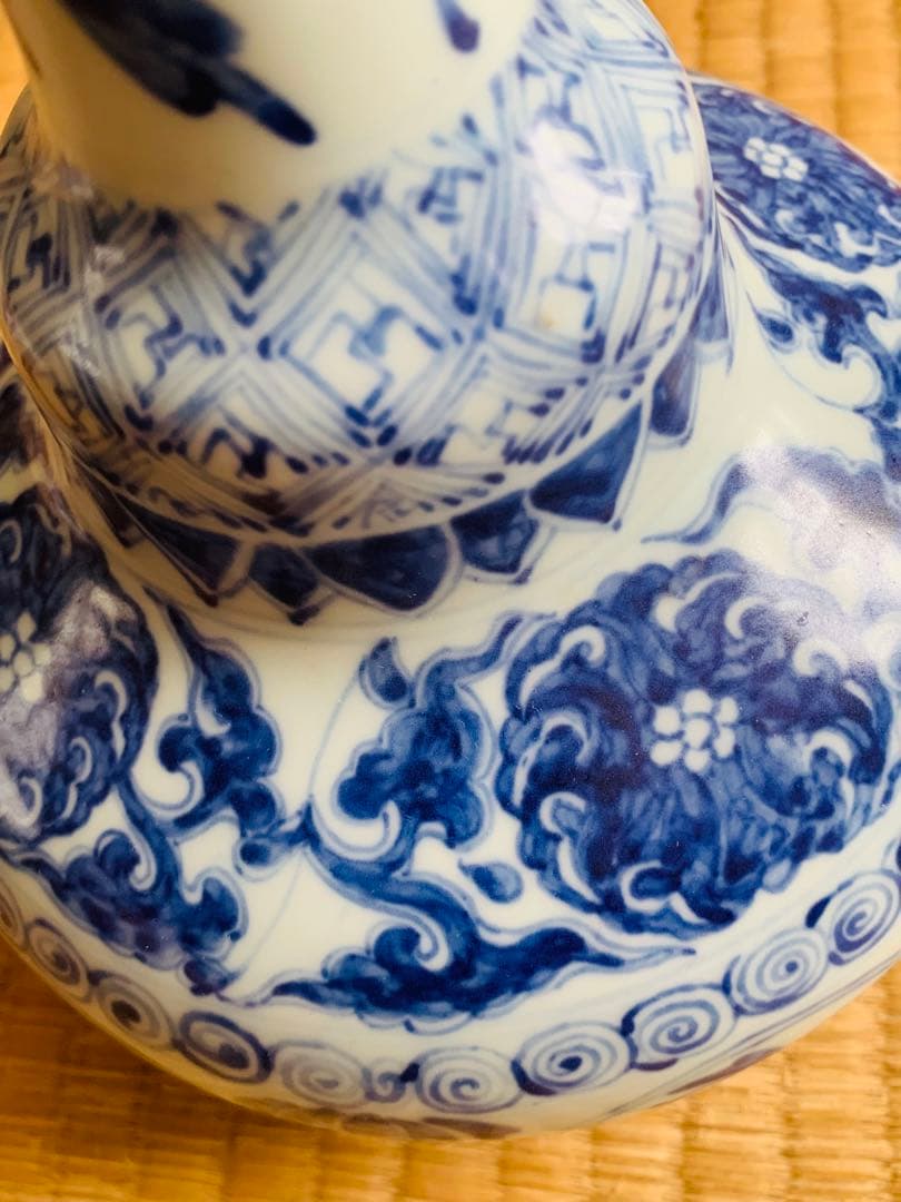 中国清時代染付花瓶(beach)