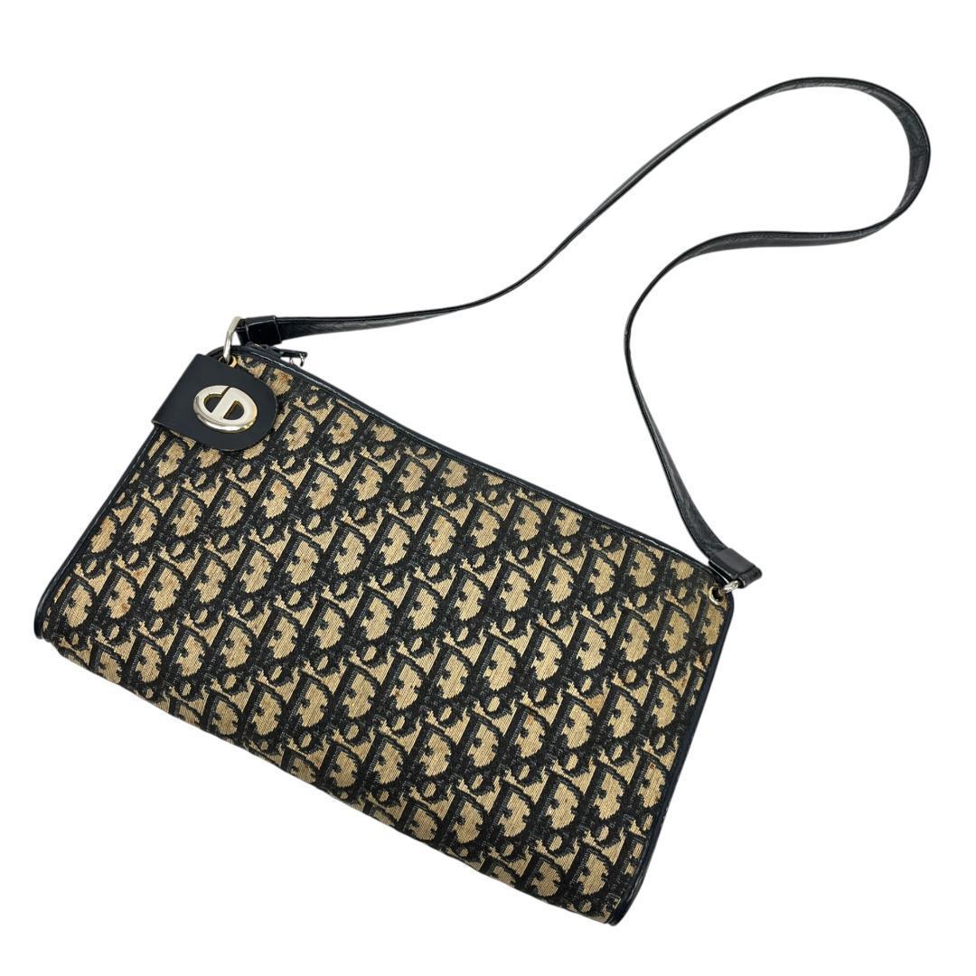 美品 Dior ディオール ショルダーバッグ トロッター ネイビー ヴィンテージ