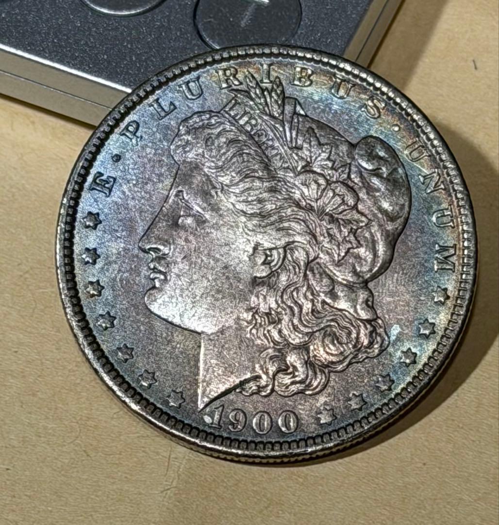 1900 (p) モルガンダラー　1ドル銀貨　レインボートーン