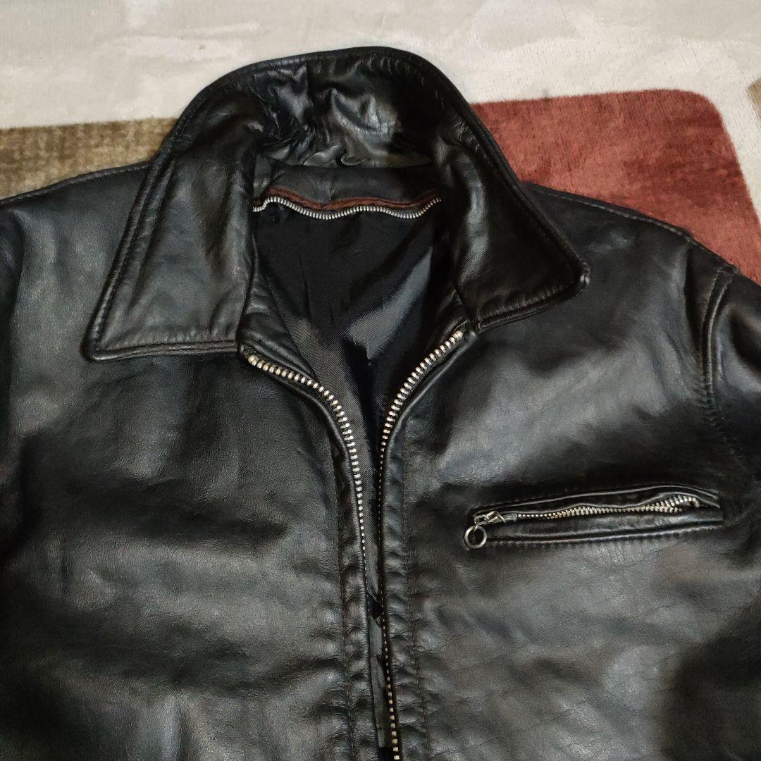 D*A様 人気定番Schot642襟付シングルライダースジャケット３８ダメなら交