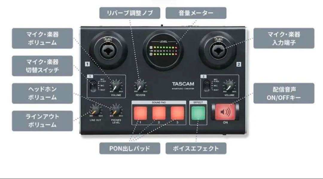 TASCAM MINISTUDIO US-42B オーディオインターフェイス