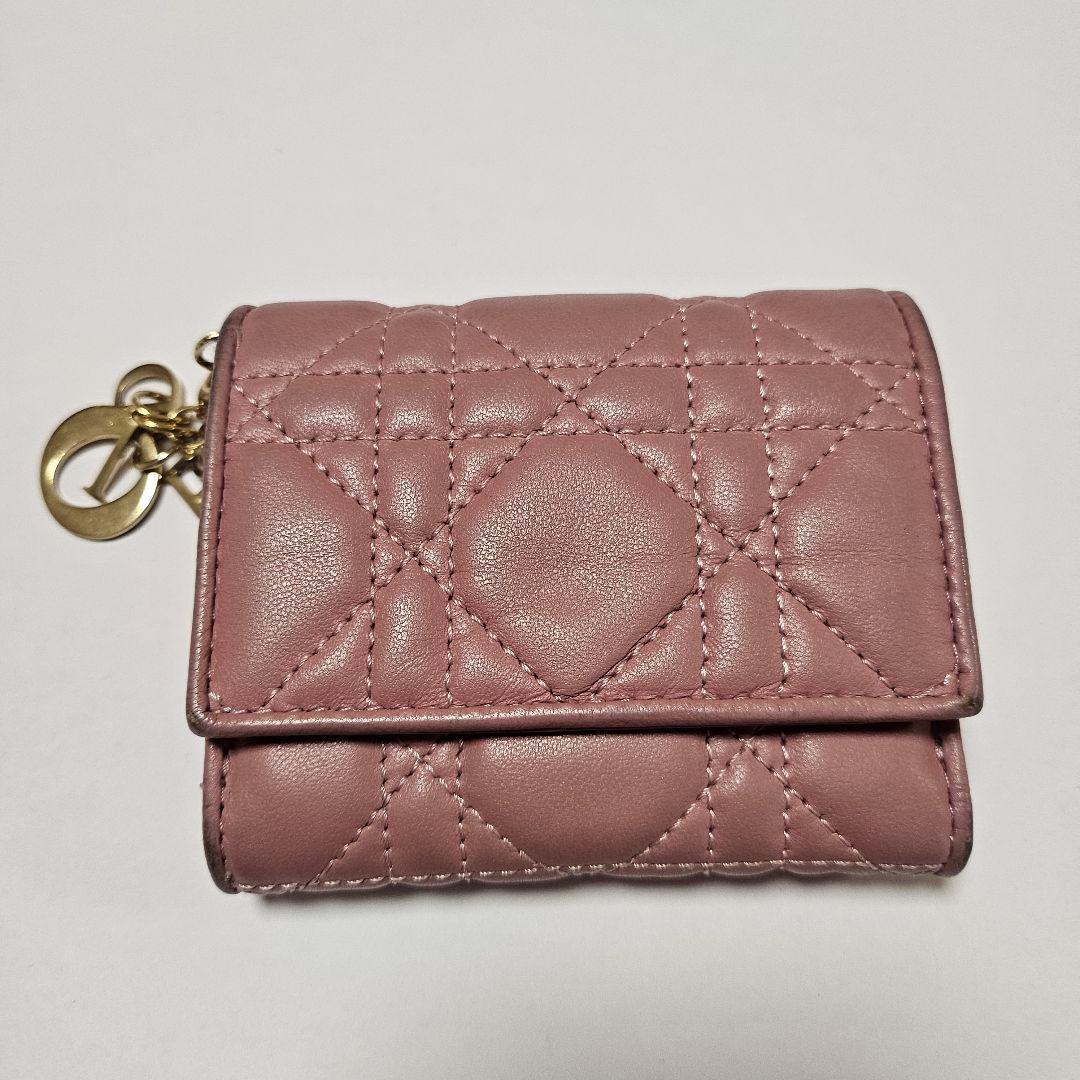 ピンク キルティング 三つ折り財布